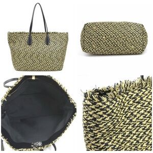 Salvatore Ferragamo Black and Cream Tote Bag with Geometric Design